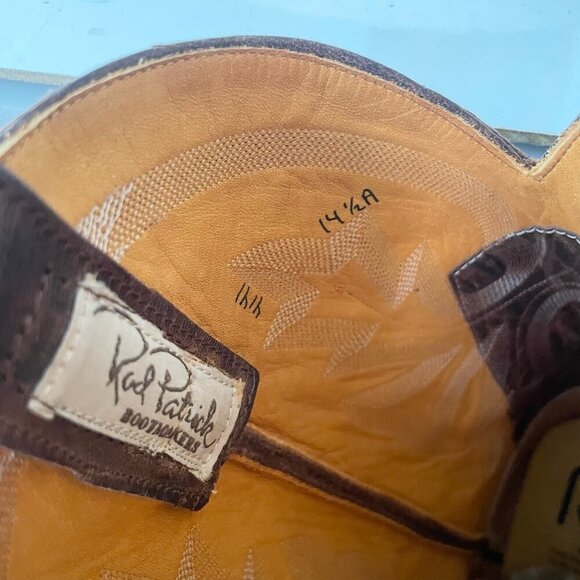 NEW Rod Patrick Mens Cowboy Boots 14.5A Perro Loco Brown Western Square Toe - Picture 10 of 13